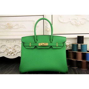 Imitation Hermes Birkin 35CM 30CM Tote Bag Original Leather HB35O Green HMSH9Z90ZQ5