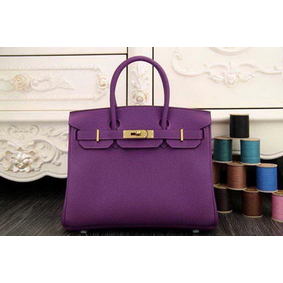 Hermes Birkin 35CM 30CM Tote Bag Original Leather HB35O Purple Replica HMSZ26Q3B1Z