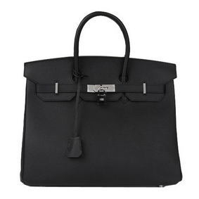 Best Quality Hermes Birkin 35CM Tote Bag Black Original Leather H35 Silver HMSV275SKNU