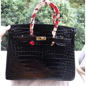 Hermes Birkin 35CM Tote Bag Croco Leather H35CO Black Top Replica HMSN5I499Y8