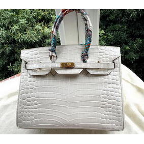 Hermes Birkin 35CM Tote Bag Croco Leather H35CO OffWhite 1:1 Replica HMSLD6OP8NB