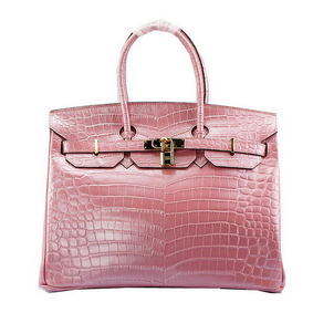 Hermes Birkin 35CM Tote Bag Light Pink Iridescent Croco Leather Gold Replica HMSI3B63JB7