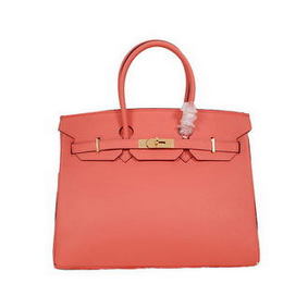 Hermes Birkin 35CM Tote Bag Light Red Clemence Leather H35 Gold HMSZ4J3OB3S