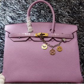 Fake Hermes Birkin 35CM Tote Bag Litchi Leather HB35GL Lavender HMSXEP1ZU59