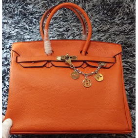 Hermes Birkin 35CM Tote Bag Litchi Leather HB35GL Orange HMSR5Q3B4GC