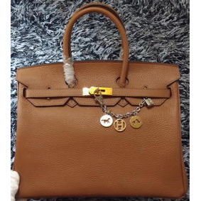 Hermes Birkin 35CM Tote Bag Litchi Leather HB35GL Wheat Top Replica HMSFGC58T08