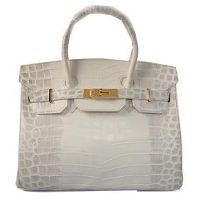 Hermes Birkin 35CM Tote Bag OffWhite Croco Leather Gold Top Replica HMSPQTPG324