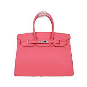 Hermes Birkin 35CM Tote Bag Pink Clemence Leather H35 Silver 1:1 Replica HMS13EWTO1P