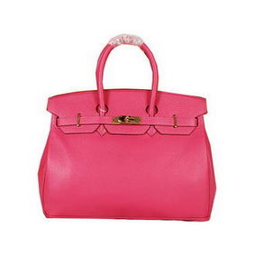 Top Replica Hermes Birkin 35CM Tote Bag Rose Original Grainy Leather H35 Gold HMSBY5W14VX