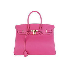 Hermes Birkin 35CM Tote Bag Rosy Original Leather H35 Gold 1:1 Replica HMSV1D3PII8