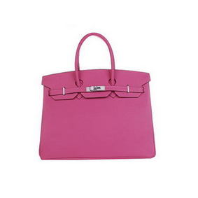 Top Replica Hermes Birkin 35CM Tote Bag Rosy Original Leather H35 Silver HMSH7UM7XCL