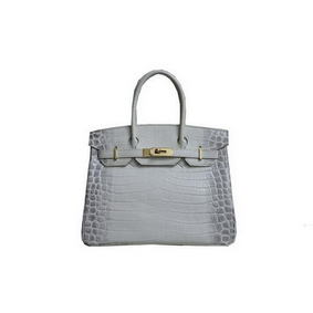 Hermes Birkin 35CM Tote Bag White Croco Leather H35 Gold Top Replica HMSD625UWY9