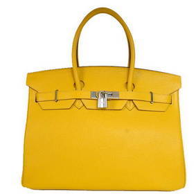 Hermes Birkin 35CM Tote Bags Smooth Togo Leather Turkey Yellow Silver HMSD7I7WYDH