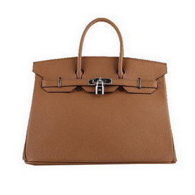 Fake Hermes Birkin 35CM Tote Bags Wheat Grainy Leather H-35 Silver HMS6WQ00P4T
