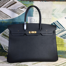 Hermes Birkin 40 Handmade Bag In Black Epsom Leather 1:1 Replica HMS0FI4SQL1