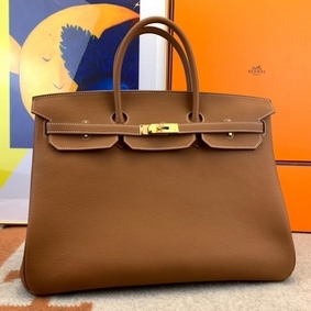 Hermes Birkin 40 Handmade Bag In Gold Clemence Leather HMSQO4OE1Q8