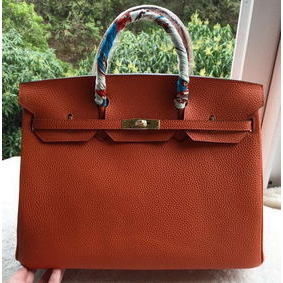 Hermes Birkin 40CM Bag Original Leather BK40 Orange Top Replica HMSSUAC8YOK