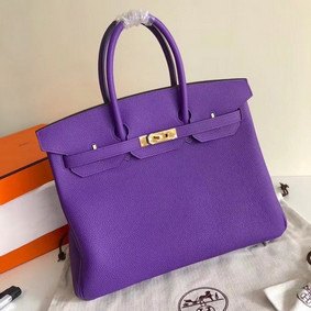Hermes Birkin Bag Original Leather 17825 purple Top Replica HMSML6Q37T0
