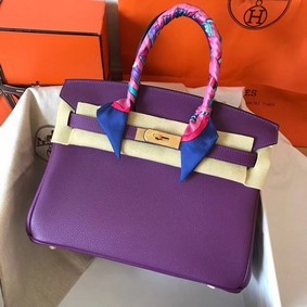 Hermes Birkin Tote Bag Original Togo Leather BK35 purple 1:1 Replica HMS4IU8GC5W
