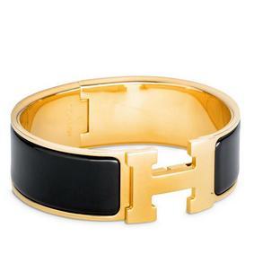 Hermes Black Enamel Clic Clac H PM Bracelet Replica HMSR1332543