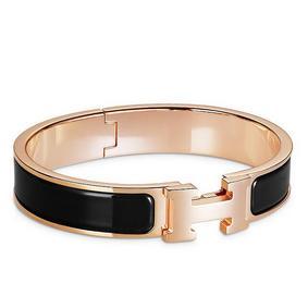 Hermes Black Enamel Clic H PM Bracelet Top Replica HMSA5ULRNBB