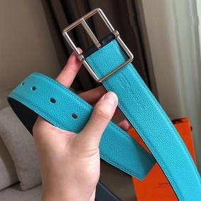 Fake Hermes Bleu Obscur Saddle 38MM Reversible Belt HMS9AJ3SWTU