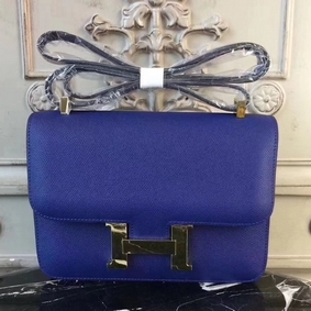 Hermes Blue Electric Constance MM 24cm Epsom Leather Bag 1:1 Replica HMSPQTPG324