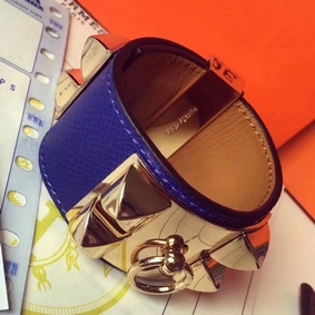 Hermes Blue Epsom Collier de Chien Bracelet Size Top Replica HMSFI5MK68O