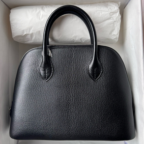 Hermes Bolide 1923 25 Handmade Bag In Black Chevre Mysore Leather HMS25J3P6Y8