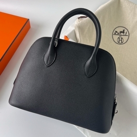 Hermes Bolide 1923 25 Handmade Bag In Black Evercolor Calfskin Replica HMS5280DMU5