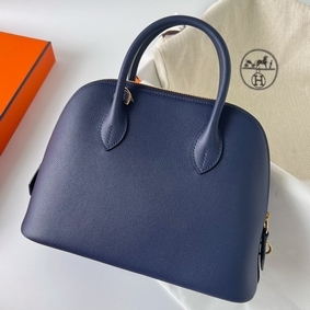 Hermes Bolide 1923 25 Handmade Bag In Blue Saphir Evercolor Calfskin Top Replica HMSN7W3R62K