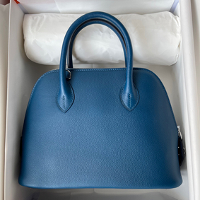 Hermes Bolide 1923 25 Handmade Bag In Deep Blue Evercolor Calfskin 1:1 Replica HMS706SX30K