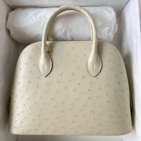 Imitation Hermes Bolide 1923 25 Handmade Bag In Parchemin Ostrich Leather HMS3MXIF74S