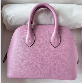 Fake Hermes Bolide 1923 Mini Handmade Bag In Mauve Sylvestre Chevre Mysore Leather HMS0N80CU93