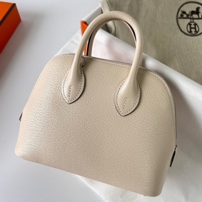 Hermes Bolide 1923 Mini Handmade Bag In Nata Chevre Mysore Leather HMS3X75V7TO