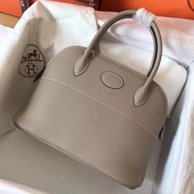 Cheap Hermes Bolide 27 Handmade Bag In Tourterelle Clemence Leather HMS5B5V8B78