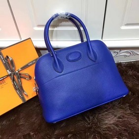 Hermes Bolide 31CM Calfskin Leather Tote Bag B3302 Royal Replica HMS649H48K3