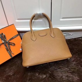 Replica Hermes Bolide 31CM Calfskin Leather Tote Bag B3302 Wheat HMSKB5UON79
