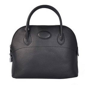 Fake Hermes Bolide 31CM Tote Bags Clemence H1031 Black HMSCRB8E309