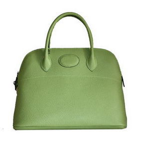 Hermes Bolide 37CM Calfskin Leather Tote Bags H509084 Green Replica HMSCERT83FY