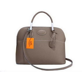 Hermes Bolide 37CM Calfskin Leather Tote Bags H509084 Grey 1:1 Replica HMS1Q4SIC8F
