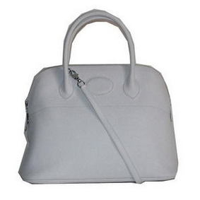 Hermes Bolide 37CM Calfskin Leather Tote Bags H509084 White HMS30SS789E