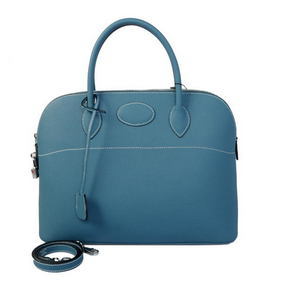 Hermes Bolide 37CM Tote Bags Calf Leather Blue Top Replica HMSH8P62TLZ