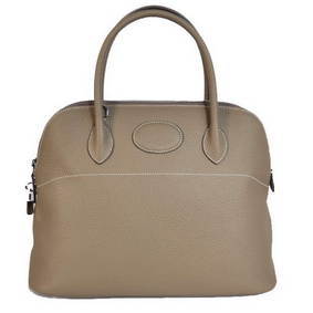 AAA Hermes Bolide 37CM Tote Bags Clemence H1037 Grey HMS535O8Q25