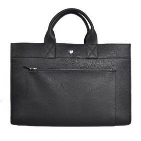 Knockoff Hermes Briefcase 40CM Clemence Leather Bag Black HMS719JK92E