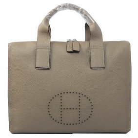 Best Quality Hermes Briefcase Original Grainy Leather H8813 Grey HMS184R5PCP
