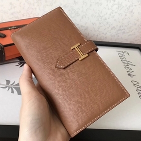 1:1 Replica Hermes Brown Epsom Bearn Gusset Wallet HMS9AGO0U51