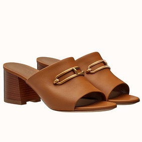 Hermes Camilla Mules 60MM In Brown Calfskin Top Replica HMS77I3FEH4