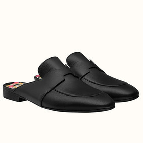 Hermes Catena Mules In Black Calfskin 1:1 Replica HMS4F5L0VQW