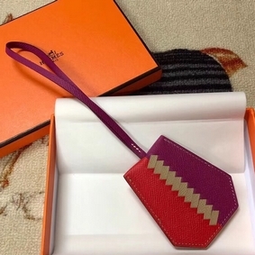 Knockoff Hermes Clochette Cles Grand Tressage Charm In Red/Purple HMSZ080Q5IB